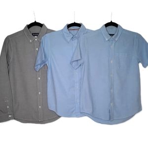 Bundle of 3 School Uniform Short and Long sleeve button down shirts, Size 10/12